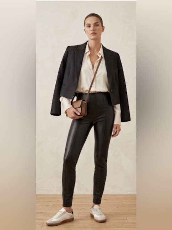 Zara Pants - Zara Black Faux Leather High-Waist Leggings